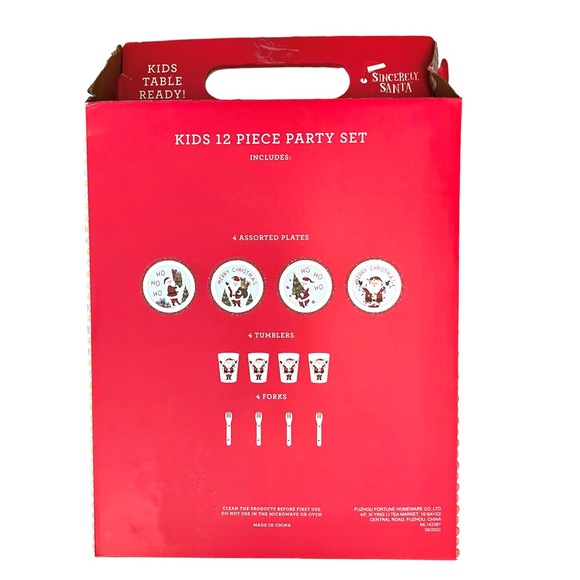 NIB Kid’s Santa Melamine Dinnerware Setting for 4 - Picture 6 of 6
